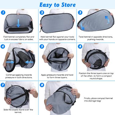 Переносний вольєр для собак та котів у машину Nobleza, складаний вольєр для тварин, 93x54x54 см