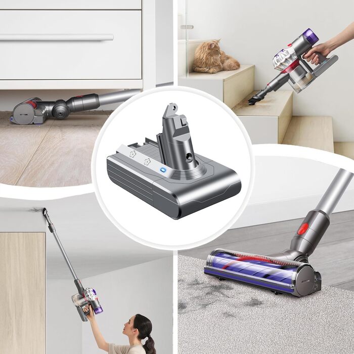 Замінний акумулятор DTK для пилососів Dyson V6 (DC62) 21.6V 4500mAh, сумісний з моделями V6 Fluffy, Animal, Absolute, Motorhead та ін.