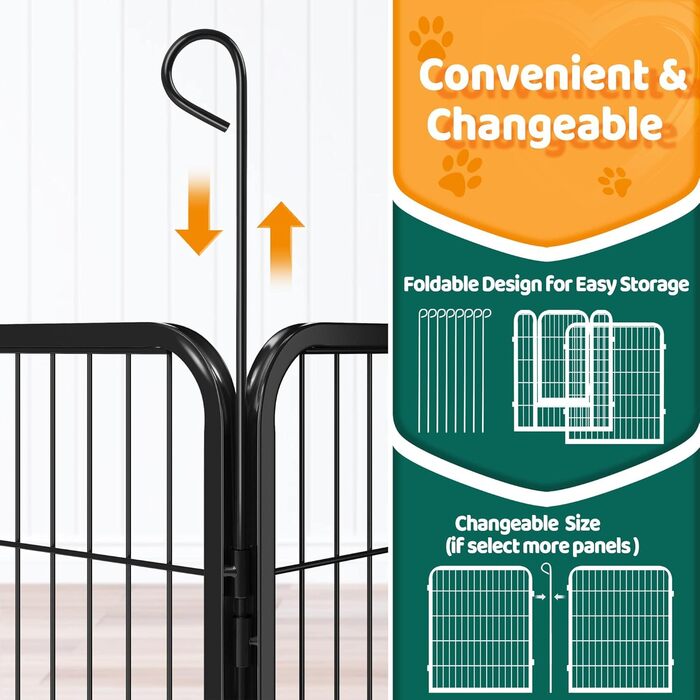 Клітка для цуценят Yaheetech 8-секційна, 80 см, з переносною сумкою та кріпленням, для дому та саду, проста у збірці