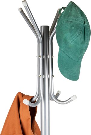 Mind Reader Alloy Collection Coat Rack with 11 Hooks, Metal, Silver