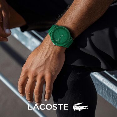 Годинник Lacoste 12.12 аналоговий, зелений, силіконовий ремінець Petit Piqué – чоловічий та жіночий