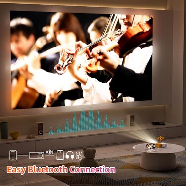 Vamvo Mini Beamer YG300Pro: портативний LED-проектор, Full HD 1080p, Bluetooth 5.4, HDMI/USB, жовто-білий
