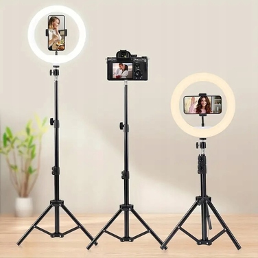 Кільцева LED-лампа 80 Вт, 30 см: з пультом та штативом 210 см для макіяжу та селфі