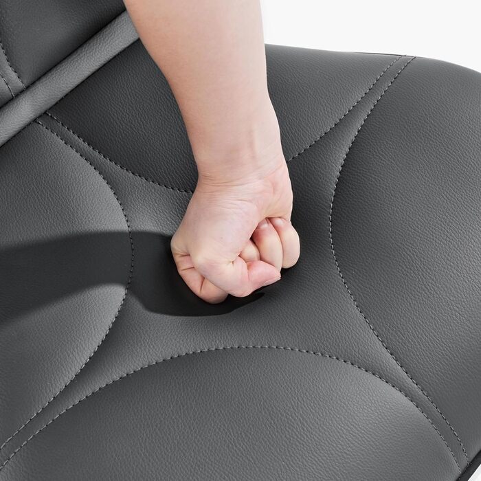 Барні стільці Yaheetech 2 шт. регульовані по висоті, з штучної шкіри, 360° обертання, для кухні/кафе/бару/салону, темно-сірий