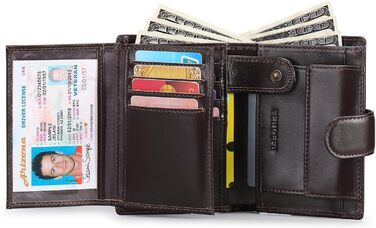 MEN'S WALLETS with RFID Protection, Large Wallet for Men in Portrait Format, Trifold Wallet for Men, Wallet Purse Portmonee with 16 Card Slots & Coin Pocket