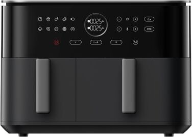 Фритюрниця Xiaomi Dual Zone 10л, 2 камери (3.5л + 6.5л), 230°C, синхронізація, 9 режимів, 2700W, без олії, сенсорне управління, чорна