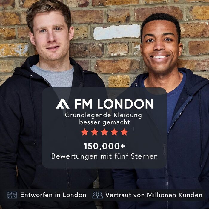 FM London: чоловічий худі на блискавці з капюшоном, чорний - ідеальний для спорту та відпочинку