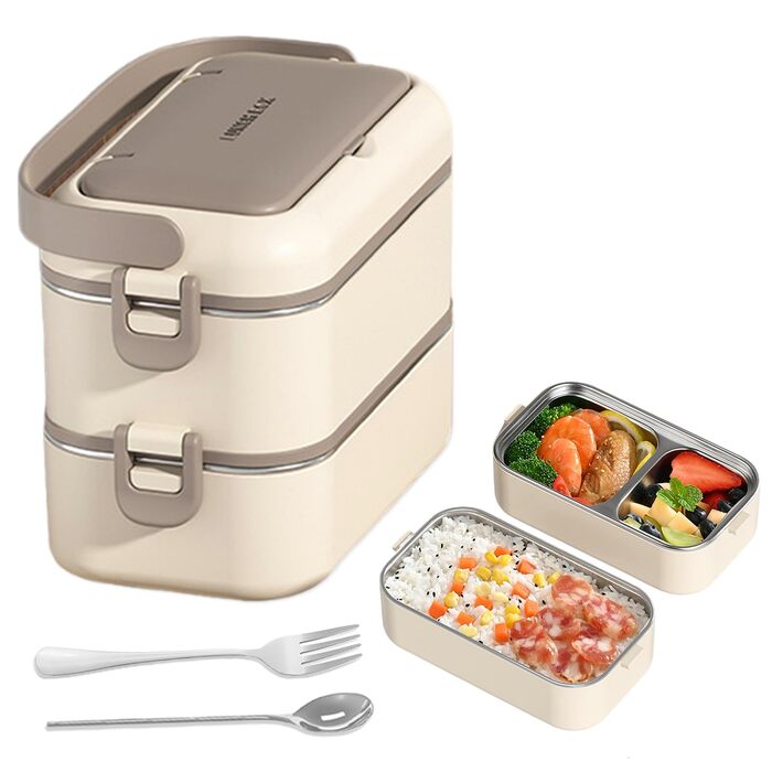 Ланчбокс Bento з нержавіючої сталі, прямокутний, витікання, великий об'єм, ізольований, для дорослих, мікрохвильова піч, для офісу та школи