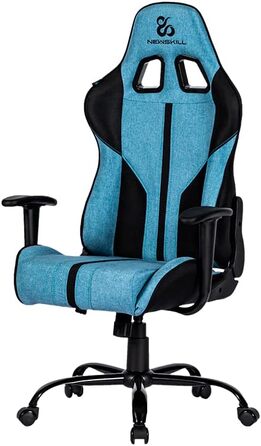 Ігрове крісло Newskill Horus Zephyr, ергономічне, тканинне, нахил 180°, 9 кольорів, синє