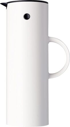 Термос Stelton EM77 - 1 літр, білий. Зберігає тепло та холод, з скляною вставкою, магнітний замок, для чаю та кави, вінтажний дизайн