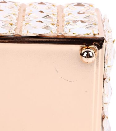 LEMCC Crystal Tissue Box Holder, Rectangular, Classic, Gold, Crystal, Iron