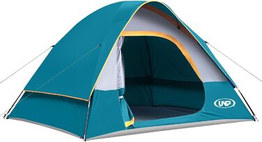 Намет кемпінговий 3-місний UNP Campingzelt водонепроникний, вітрозахисний, з тентом від дощу, легкий у встановленні, блакитний
