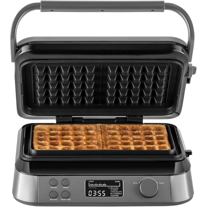 KLAMER Heart-Shaped Waffle Maker, Heart-Shaped Waffles, 5 Settings, High-Quality Non-Stick Coating, Easy Cleaning, 1,000W, Black