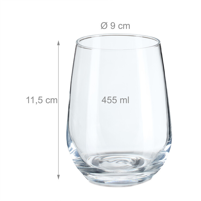 Relaxdays Set of 6 Decorative Glasses