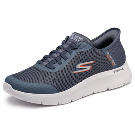 Чоловічі кросівки Skechers Go Walk Flex Hands Up: зручні та легкі сірі кросівки, 43 EU, текстиль, синтетика