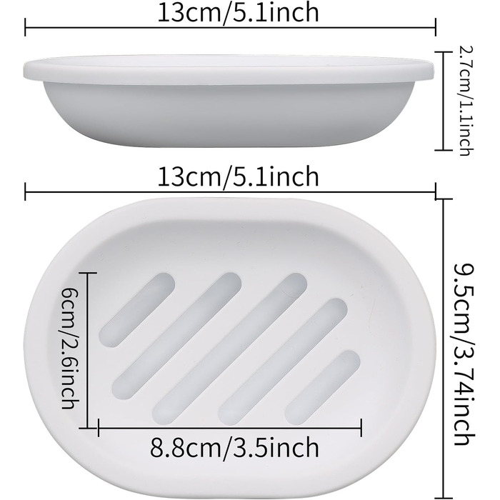 Набір мильниць Topsky (2 шт.): для ванної та кухні, легке очищення, суха мильниця