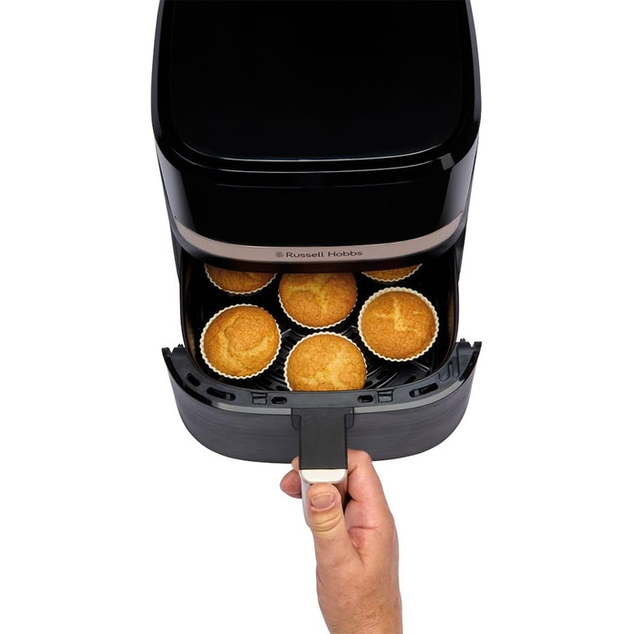 Фритюрниця Russell Hobbs SatisFry Rapid AirFryer 4.3л з 9 програмами, без олії, з сенсорним екраном, для приготування на грилі, випікання та смаження