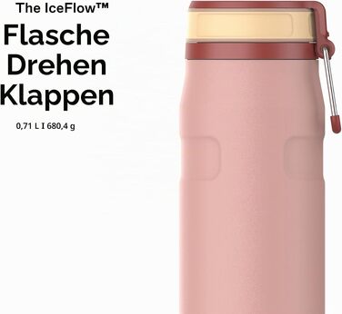 Термопляшка Stanley IceFlow Bottle Twist Flip 0.47L з кришкою-клапаном, герметична, Peach Rose