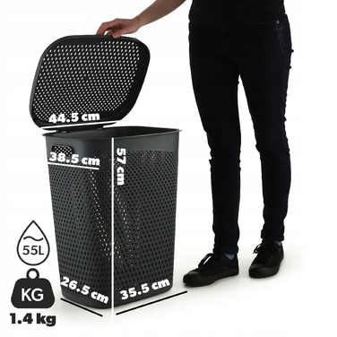 Кошик для білизни KADAX з кришкою, 55 л, сірий