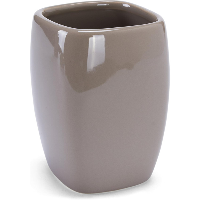 Набір аксесуарів для ванної кімнати MSV Keramik: мильниця, дозатор мила, стакан для зубних щіток, сірий (бежевий)