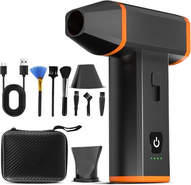 Електричний пилосос для чищення ПК, ноутбука та офісних пристроїв, 130000 об/хв, акумулятор 5000 mAh, портативний, з сумкою