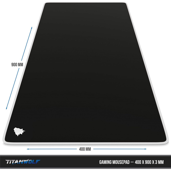 Килимок для миші TITANWOLF XXL Speed - 900 x 400 мм - великий розмір, з мотивом TITANWOLF, покращена точність та швидкість, антиковзкий, зносостійкий