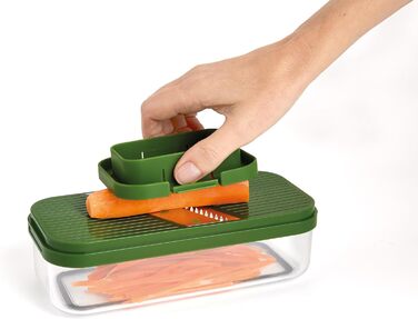 Набір Joseph Joseph Multi-Prep Compact 4-в-1: овочевий тертак, шинкер для цибулі, нарізчик для картоплі фрі, тертак для сиру, нарізчик Julienne з контейнером