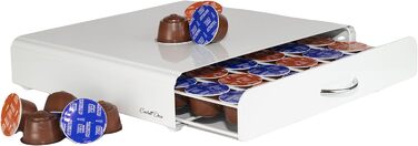 Тримач для капсул кави Castell Deco для 36 Dolce Gusto | Організатор з шухлядами | Білий | Станція для кави