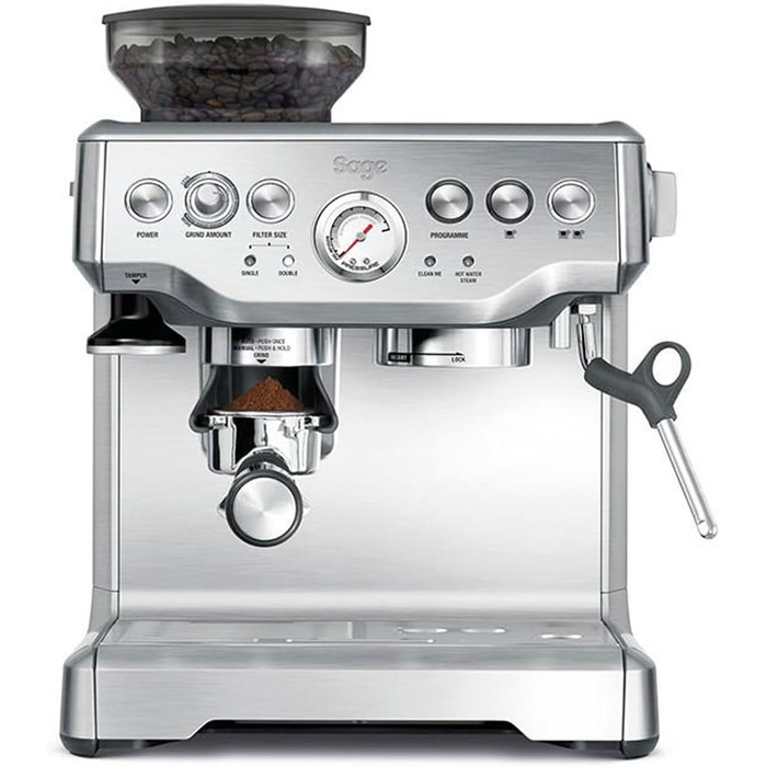 Sage - The Barista Express - Fully Automatic Coffee Machine with Manual Milk Frother - Brushed Stainless Steel