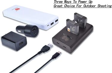 Замінна батарея DSTE 2x LI-90B + подвійний USB-зарядний пристрій з LCD-дисплеєм для Olympus SH-1, SH-50, iHS SH-60, SP-100, SP-100EE, Tough TG-1, iHS Tough TG-2, iHS Tough TG-3, XZ-2 iHS