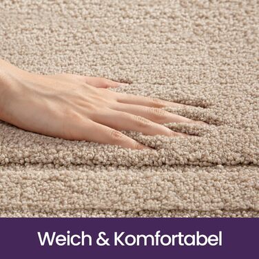 Килимок для ванної кімнати DEXI, м'який, нековзний, миючий, 50 x 80 см, бежевий