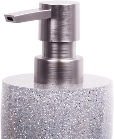 Дозатор мила | Широкий вибір стильних дозаторів мила для ванної кімнати | Сучасний дизайн, прикраса для будь-якої ванної (Glitzer Silver)