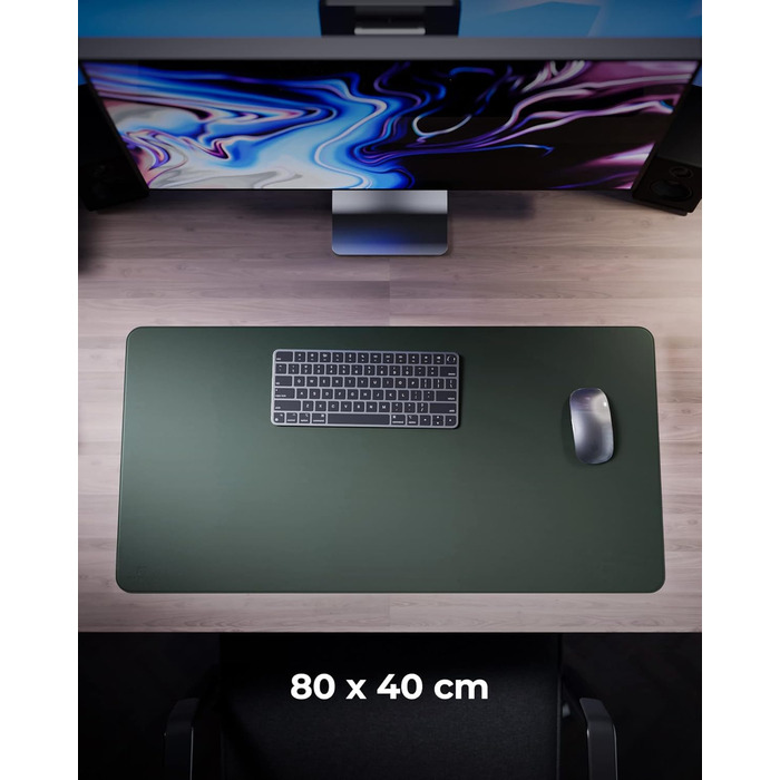Підкладка для столу MYMIND® 80x40 см - XXL килимок для миші з преміум-шкіри PU, водонепроникна, для дому та офісу