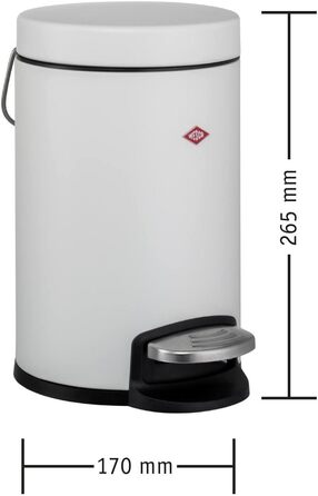 Косметичний смітник WESCO з педаллю, сталевий, 3 л, графіт матовий