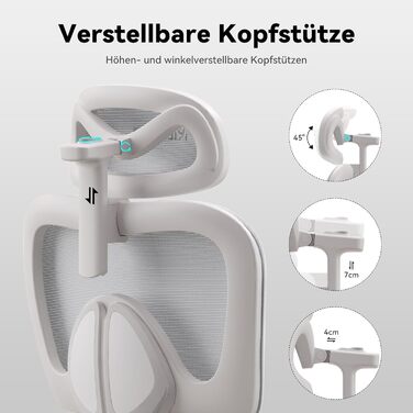 Офісний крісло MUSSO E600SE сірого кольору: ергономічний дизайн, регулювання поперекової підтримки, підлокітники та підголівник, підставка для ніг, підтримка спини для жінок