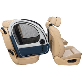 PetSafe Happy Ride Складана переноска для собак, автобокc для заднього сидіння, сітчасті дверцята для вентиляції, блакитний/сірий
