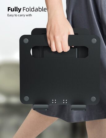 Підставка для ноутбука NULAXY, регульована висота, чорна. Сумісна з MacBook та іншими ноутбуками 10-17