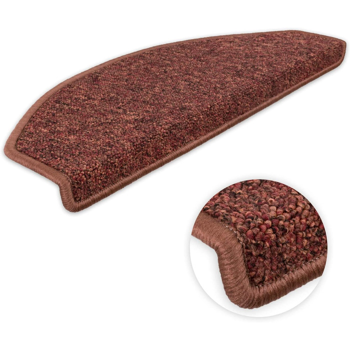 Сходинкові килимки Kettelservice-Metzker Imago з фетровою основою (15 шт.) - антиковзаючі, горіховий колір