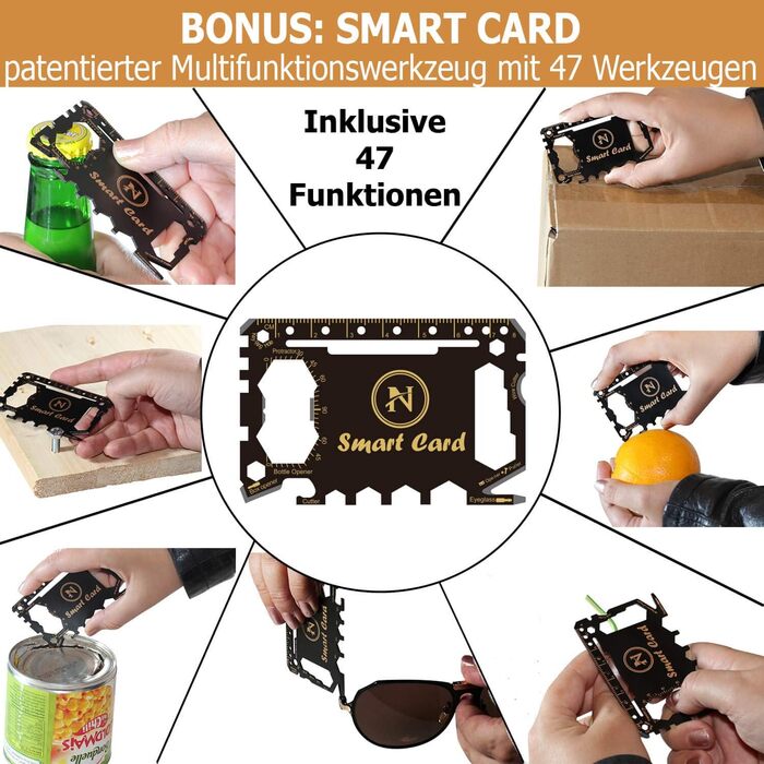 Багатофункціональний інструмент 5-в-1 | Мультитул з складним ножем з чорної нержавіючої сталі та золотим руків'ям. Ідеальний для виживання, відпочинку на природі, побуту. В комплекті безкоштовний інструмент для кредитної картки