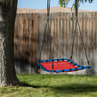 Relaxdays Corner Hanging Chair in Red