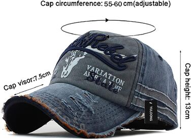 Кепка бейсболка Vintage з бавовни, випрасувана джинсова, ретро, з витертими краями, чоловіча/жіноча, з вишивкою, регульованого розміру, A-Marine