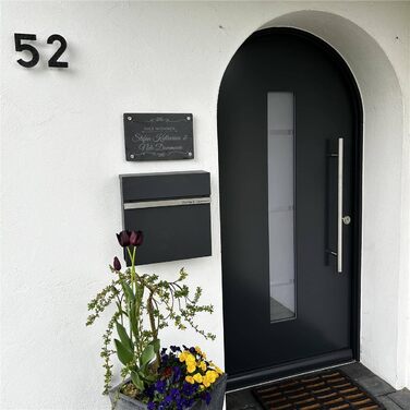 Поштовий ящик Metzler Stelio Anthrazit з газетницею та гравіюванням імені з нержавіючої сталі V2A - RAL 7016