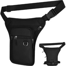 Чоловіча/Жіноча нагрудна сумка-чохол на ногу, валіза на стегно, чорна. Багато кишень, водонепроникна, для мотоцикла, походів, хайкінгу