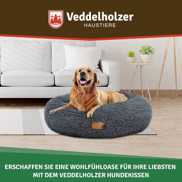 Ø 60 cm (S) Dog bed, cat bed, dog cushion, dog beds in multiple sizes, dog bed for large, medium, and small dogs, washable in light grey and dark grey for all dogs & cats (Ø 70 cm (M), Dark Grey)