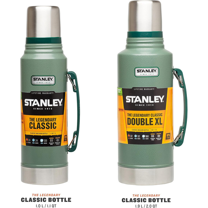 Stanley Classic Legendary Thermos - Keeps Drinks Hot or Cold for 24-32 Hours - Dishwasher Safe - Leakproof Lid Doubles as a Cup - BPA-Free Insulated Flask - Stainless Steel Thermos