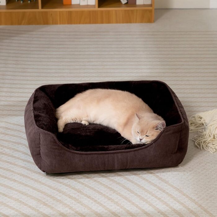 Килимок для котів та собак Hollypet, м'яке ліжко для тварин, 55x45x15 см, колір кава