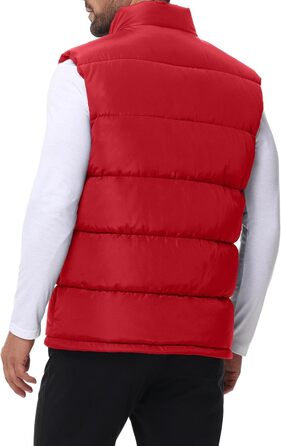 Чоловіча пухова жилетка, водовідштовхувальна, без рукавів, зі стійким коміром, на блискавці, для зими, теплий верхній одяг (XXL, Червоний/Подорож, однотонна (Getaway Solids))