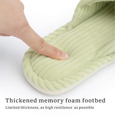 Домашні тапочки Chantomoo для жінок з меморі-піною, для дому, спальні, ванної кімнати, відкриті пальці, шнуровий велюр, неслизькі, зручні (37/38 EU, Зелений)