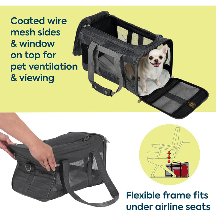 Транспортна переноска для тварин Sherpa Original Deluxe, антрацит, розмір M (43x28x27 см), схвалена авіаперевізниками