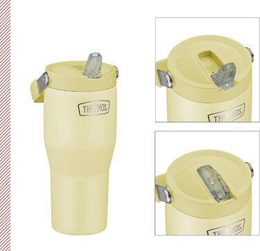 Термос REFRESHING SERIES з подвійними стінками, 0.85л, з трубочкою та ручкою, з нержавіючої сталі, Vanilla Matt